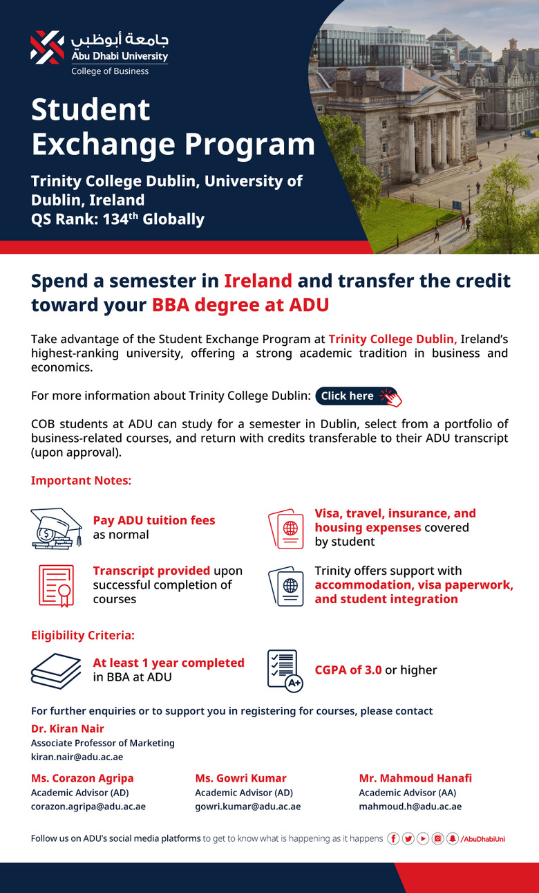 Study Abroad Program - Trinity College Dublin