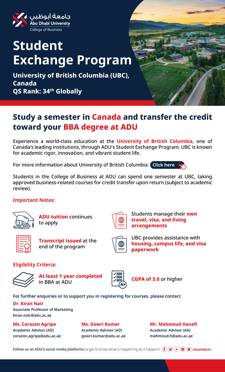 Study Abroad Program - University of British Columbia