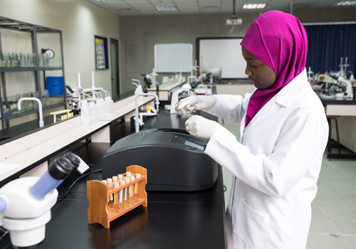 BSc in Laboratory Medicine Female student gaining practical experience in a lab