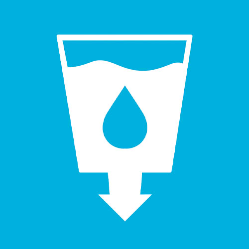 United Nations SDG 6 icon representing clean water and sanitation goals at Abu Dhabi University.