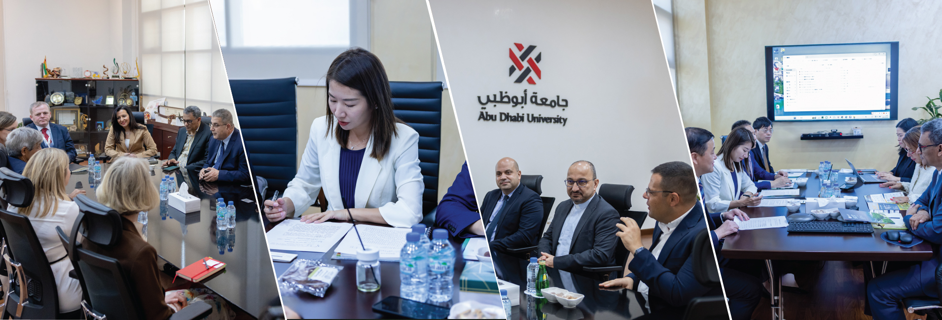 Aerial view of university research facility and campus